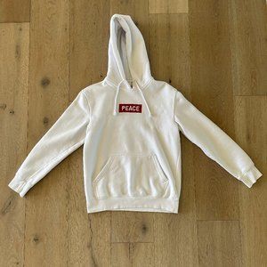 H&M PEACE HOODIE IN WHITE SIZE SMALL